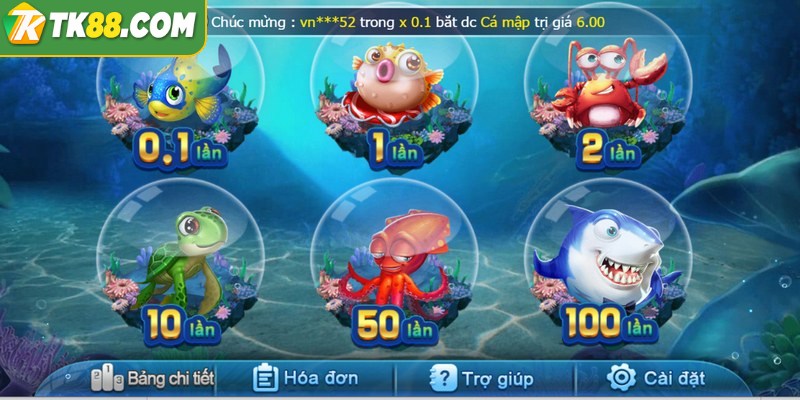 Bắn cá TK88 thu hút đông đảo game thủ nhờ sở hữu đa dạng tính năng nổi bật